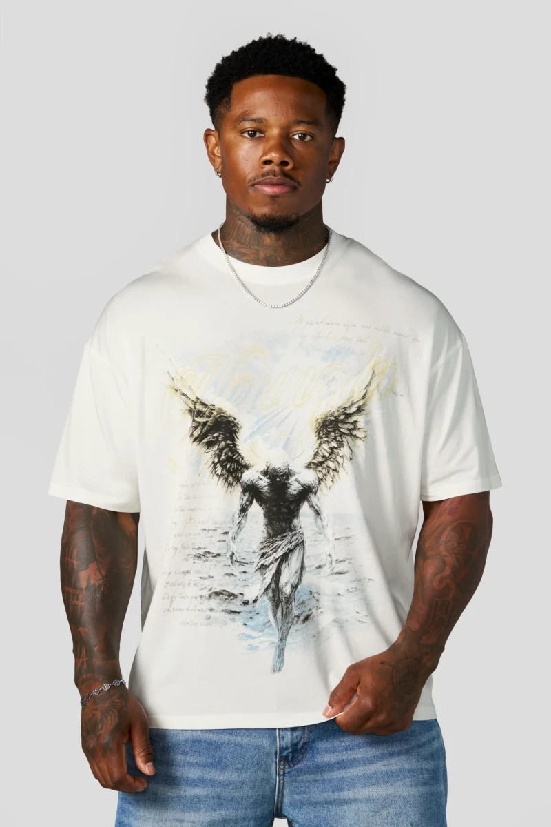 YoungLA Playera Blanca Angel Reversible