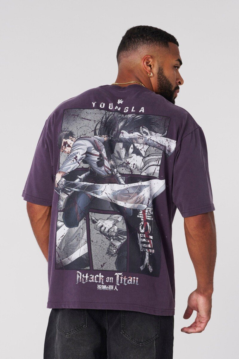 YoungLA x Attack on Titan Playera Morada