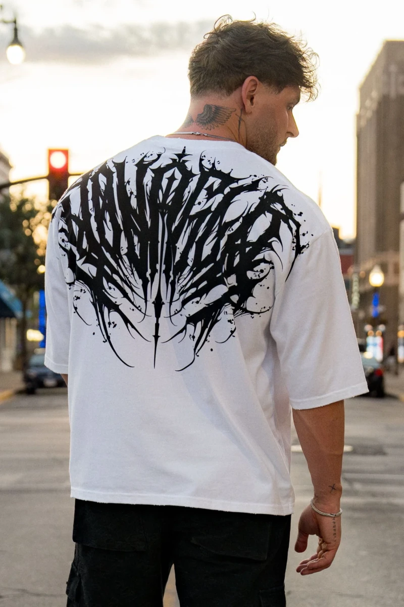 YoungLA Playera Blanca Alas Negras
