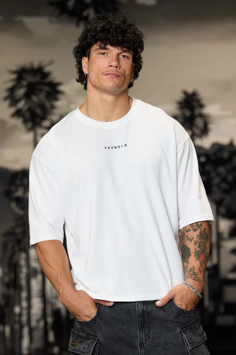 YoungLA Playera Blanca Alas Negras