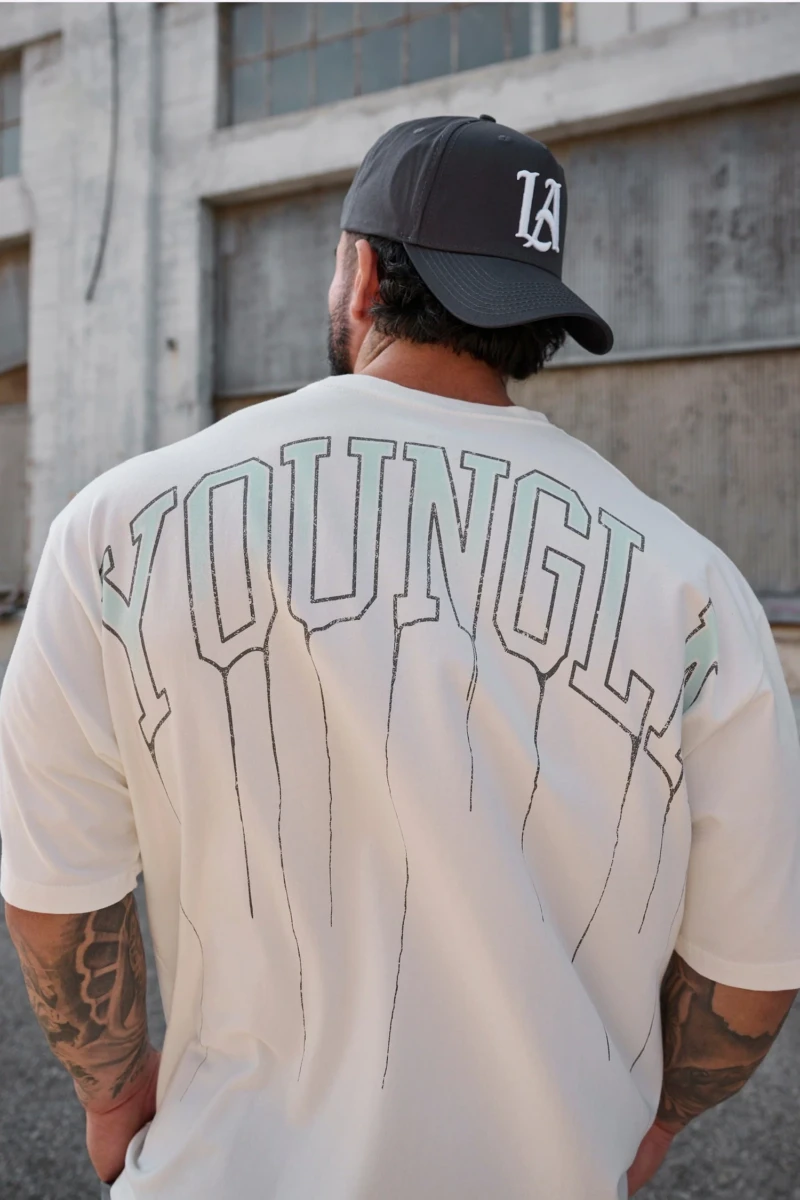 YoungLA Playera Blanca Logo Goteante