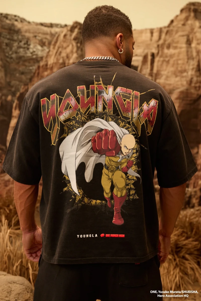 YoungLA x One Punch Man Playera Negra