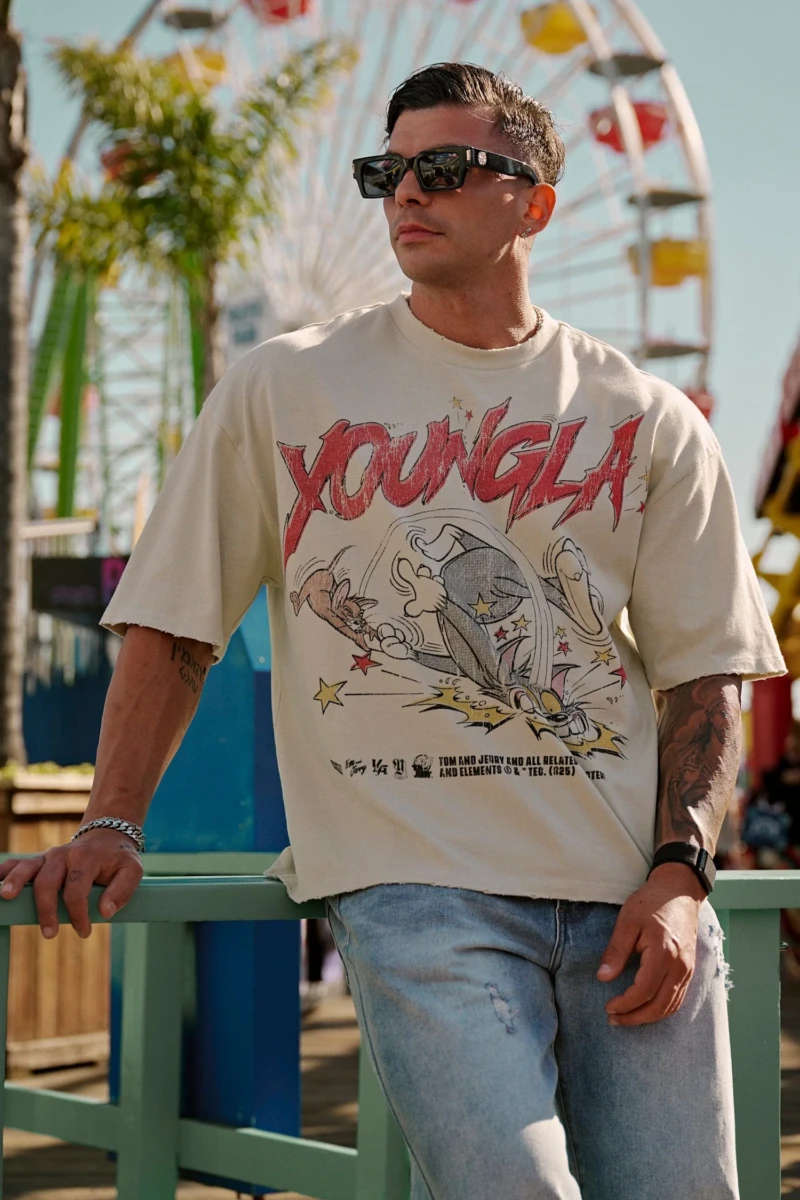 YoungLA x Tom and Jerry Playera Crema