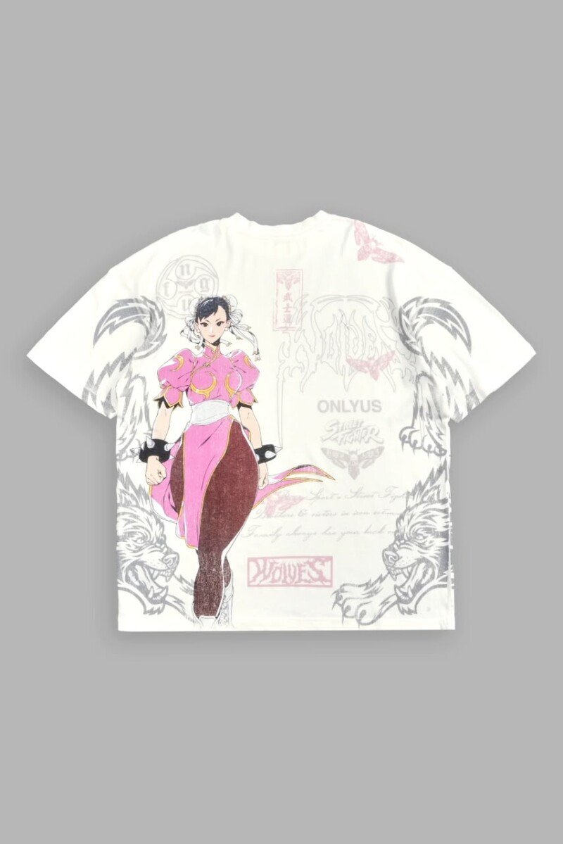 Darc Sport x Street Fighter Playera Blanca Chun-Li