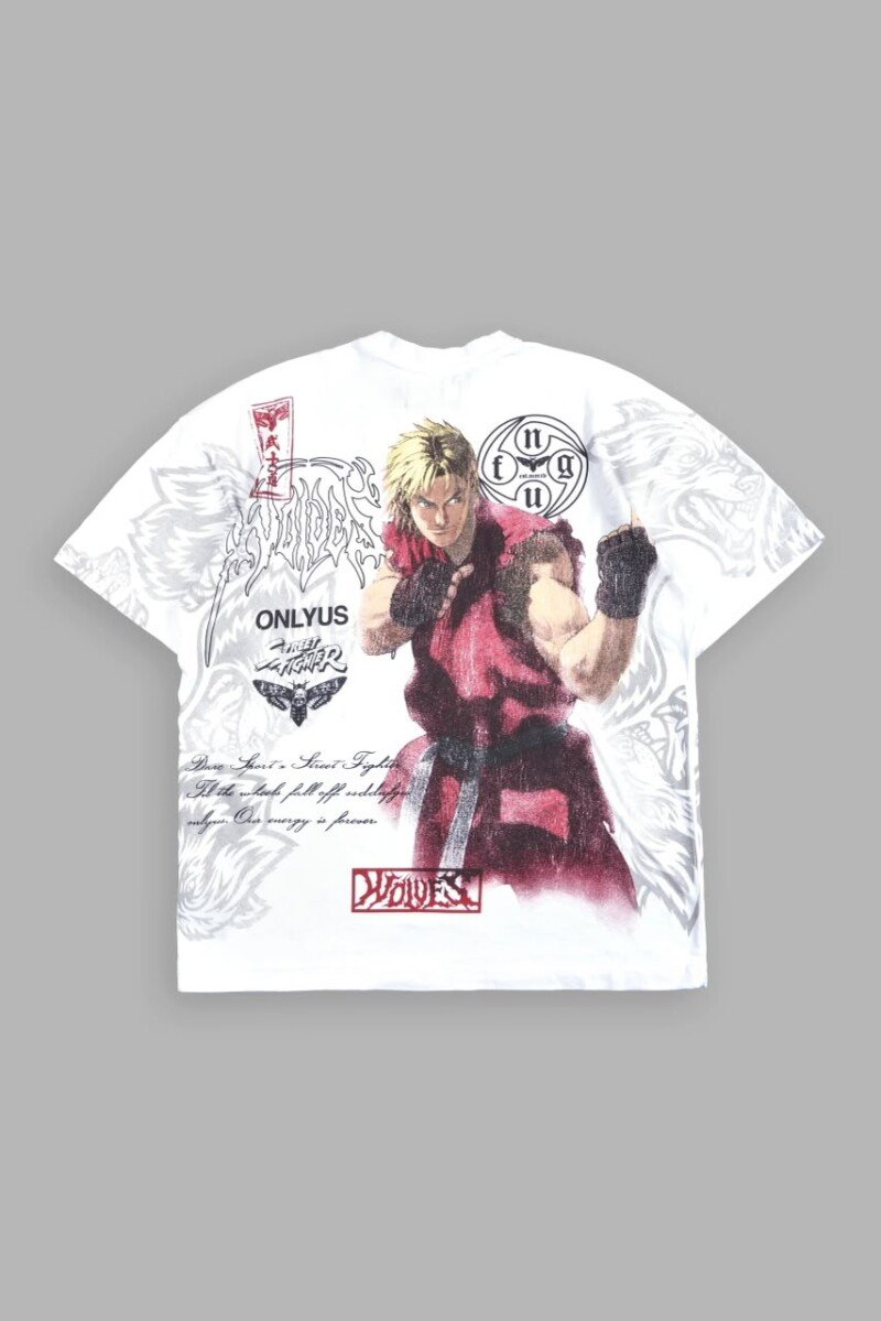 Darc Sport x Street Fighter Playera Blanca Ken