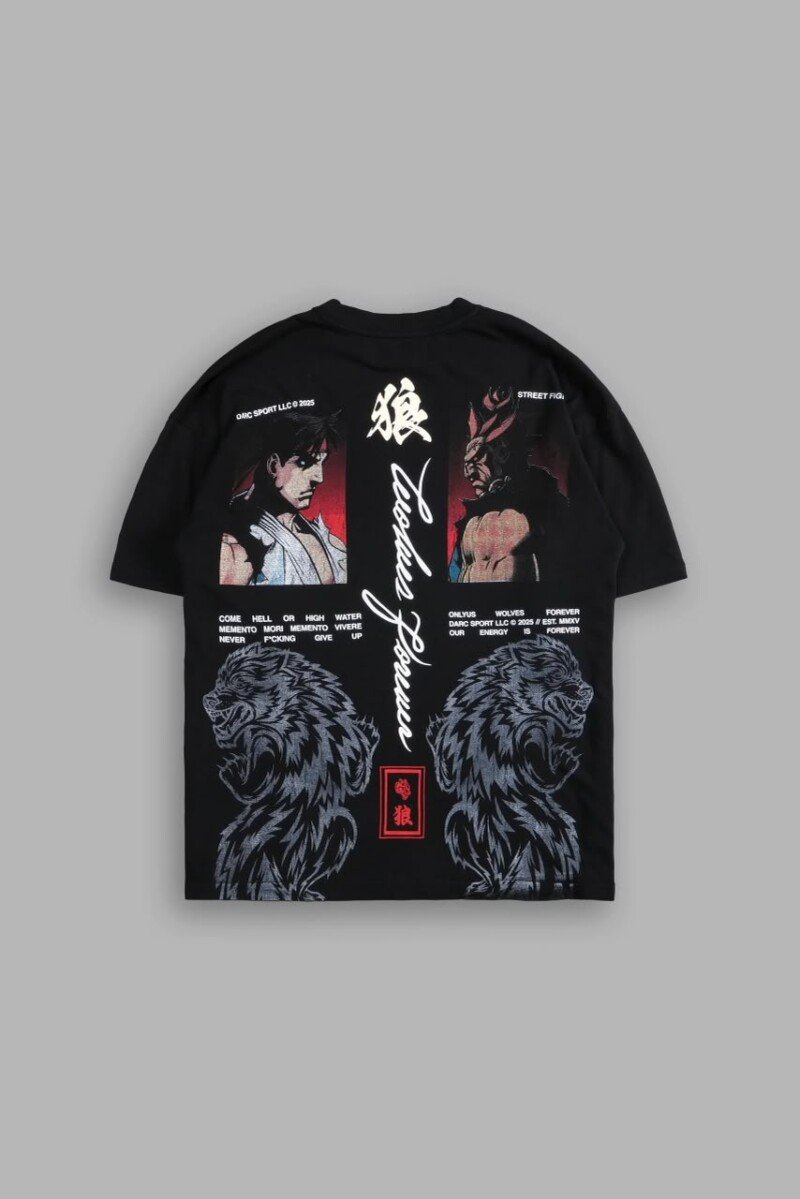 Darc Sport x Street Fighter Playera Negra Wolves Forever