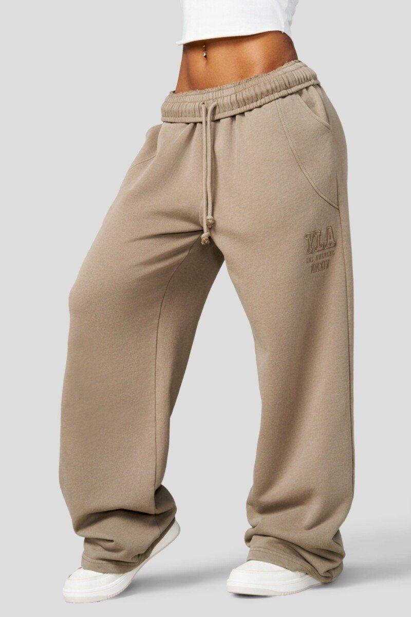 YoungLA For Her Pants Wide Leg Taupe