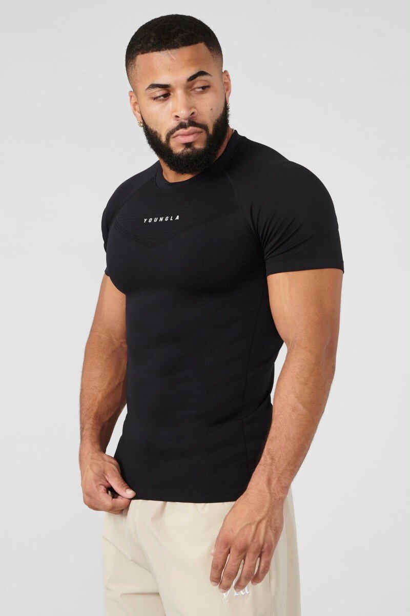 YoungLA Playera de Compresión Seamless Negra