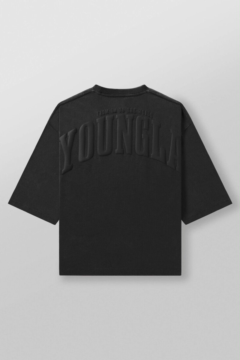 YoungLA Playera Oversize Logo 3D Negra