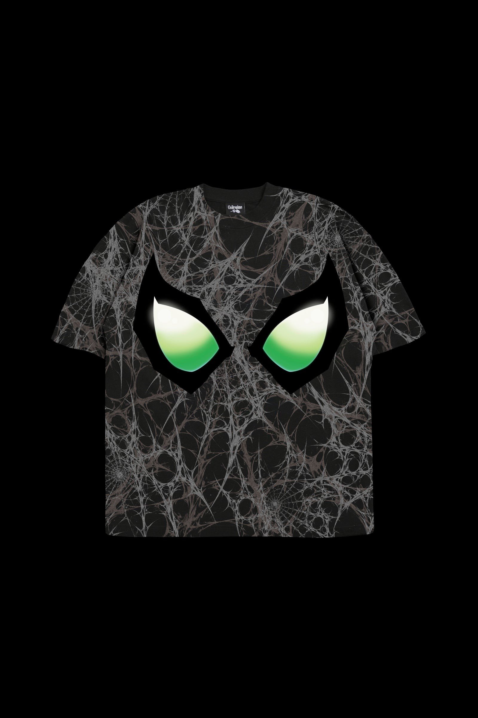 Civil Regime Punk Webs American Classic Oversized Tee in Vintage Ashes
