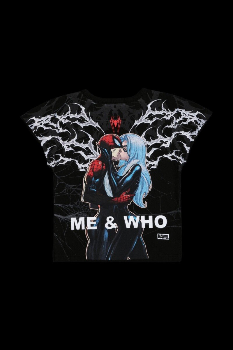 Civil Regime Spiderman And Me Baby Tee in Black