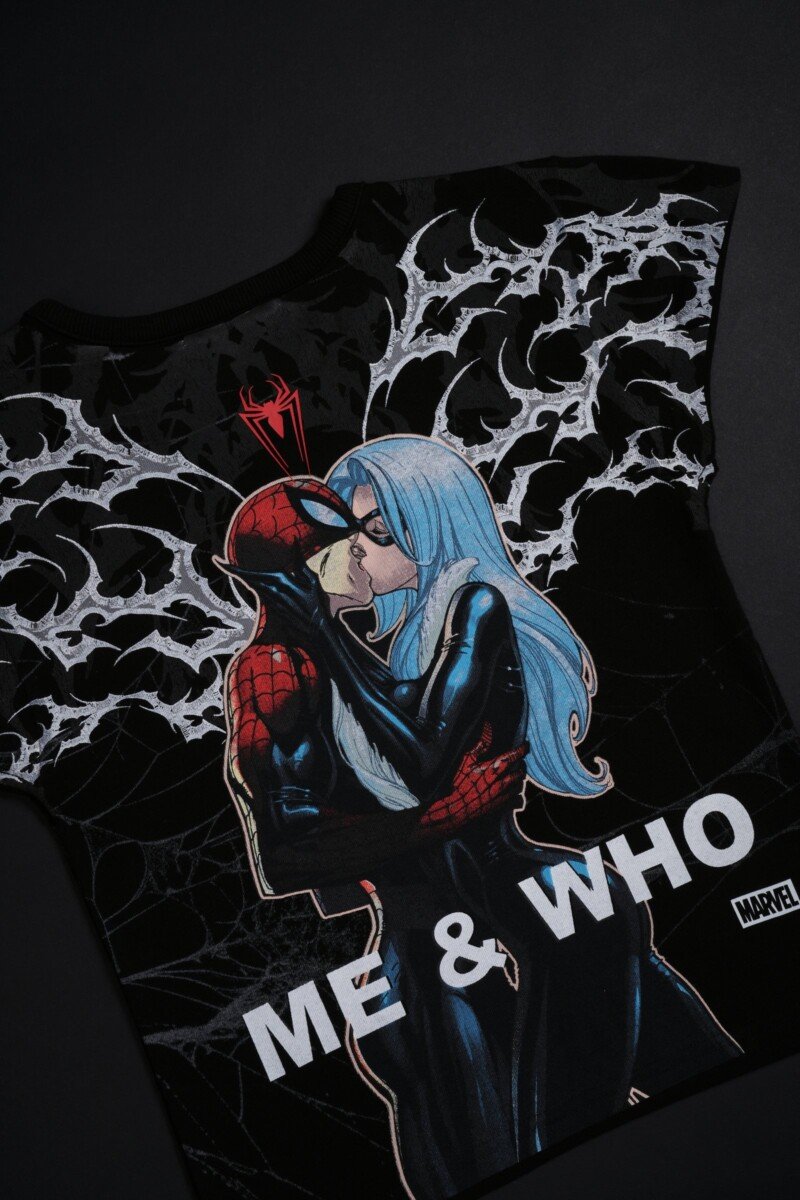 Civil Regime Spiderman And Me Baby Tee in Black