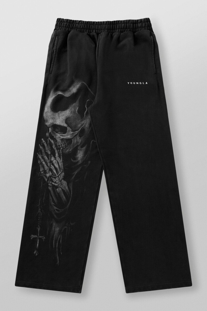 YoungLA Pants Divine Negro Deslavado