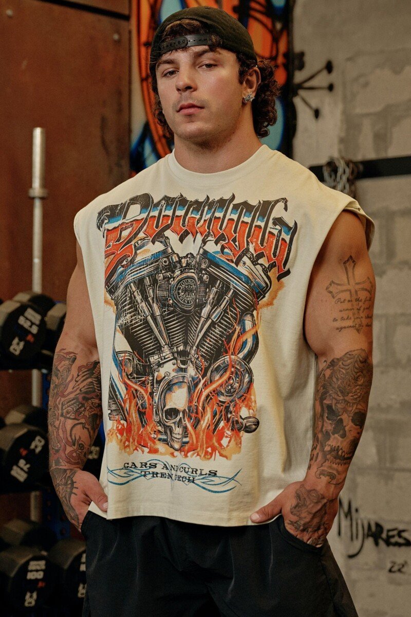YoungLA Cars & Curls Musculosa Crema Hell Ride