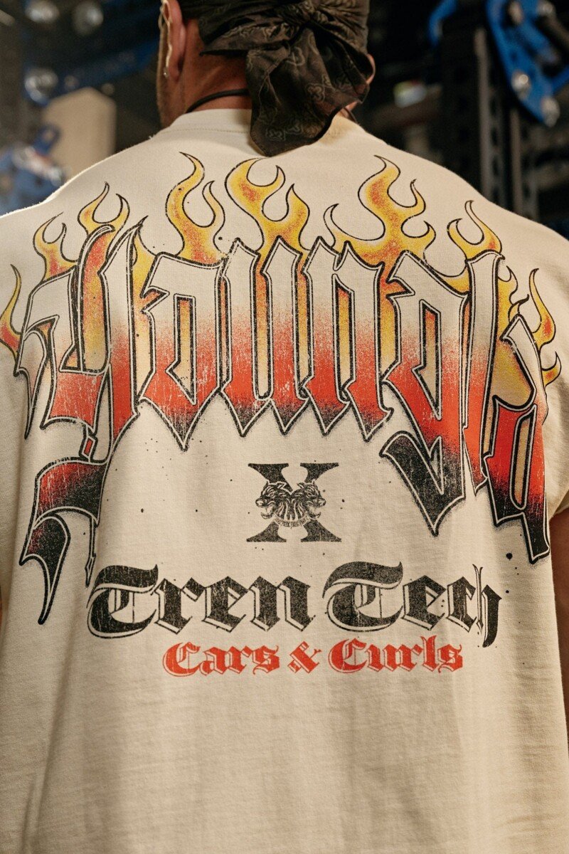 YoungLA Cars & Curls Musculosa Crema Skull Burnout