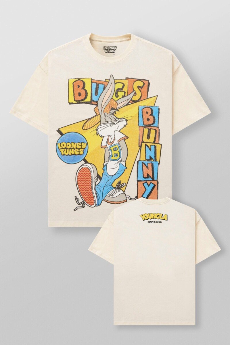YoungLA x Looney Tunes Playera Crema Retro Bugs